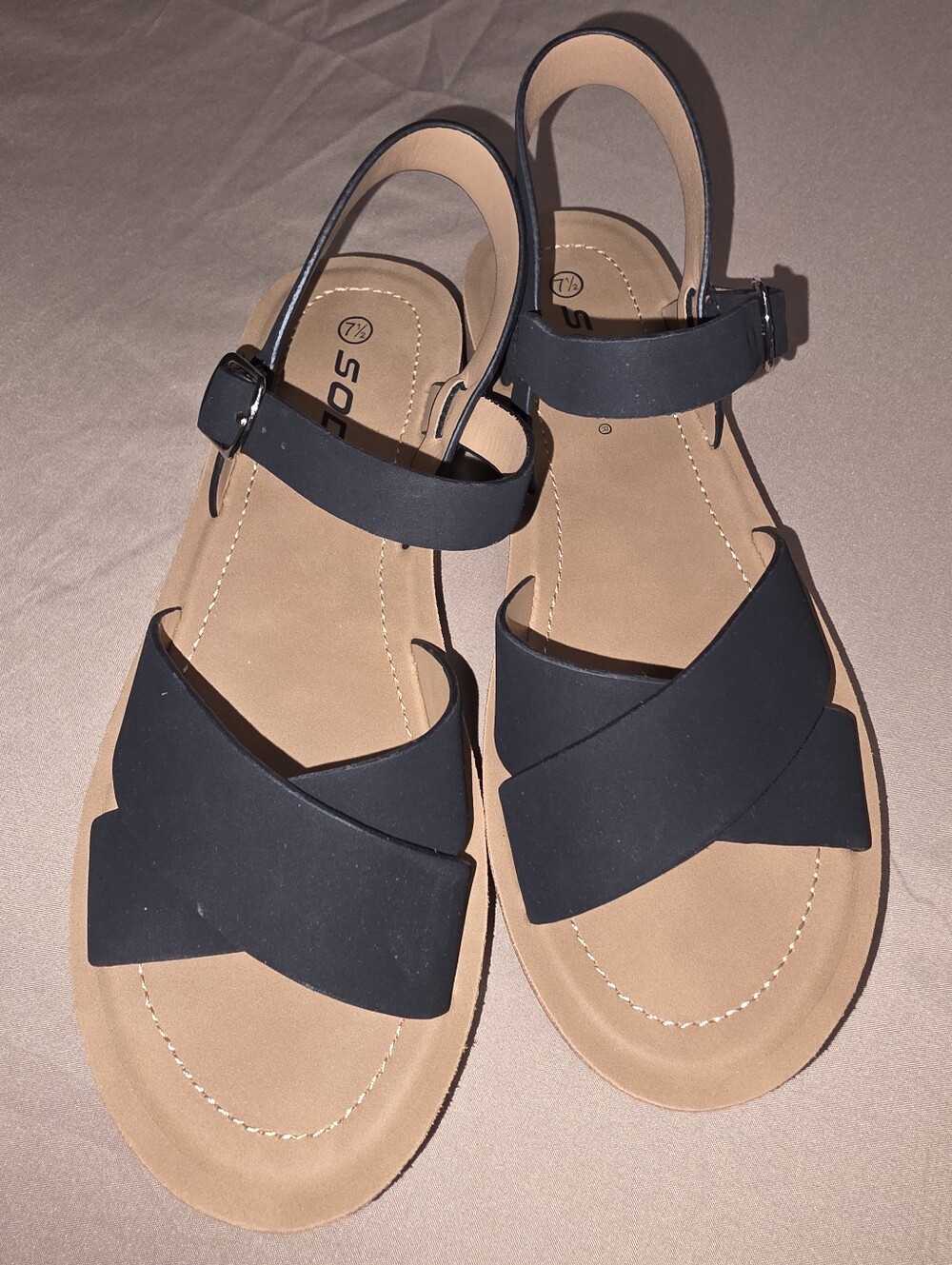Soda Black Strappy Slingback Sandals Brand New Size 7.5
